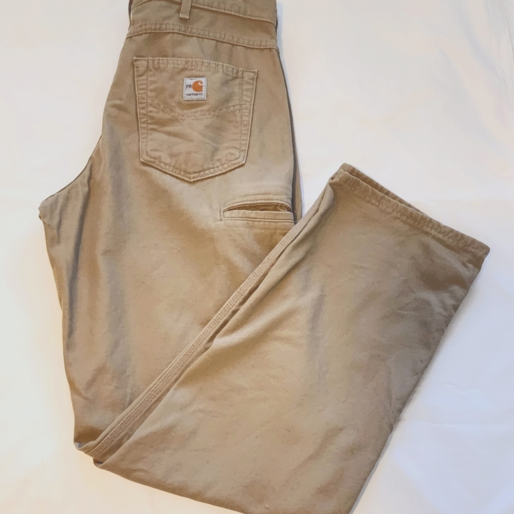 Carhartt FR Flame Resistant Cargo Pants 2112 Cat 2  Khaki Size 34 x 34.  